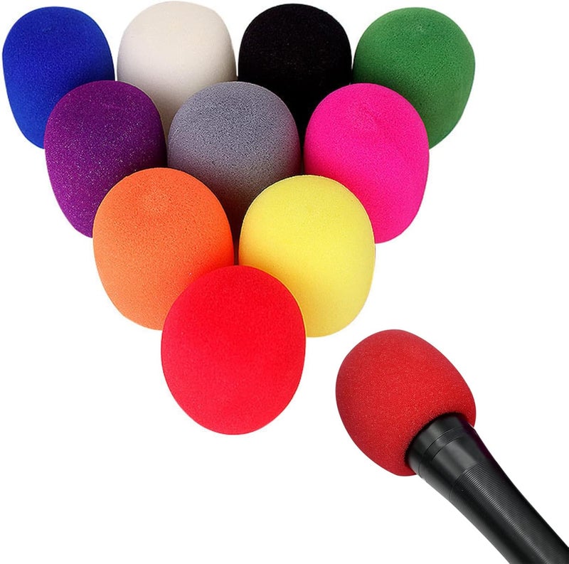 Comemela Pop Filter for Microphone Foam Microphone Covers Disposable Mic Covers for Microphones, 20Pcs Colorful Mic Windscreen Reusable Mic Foam Covers - Image 3
